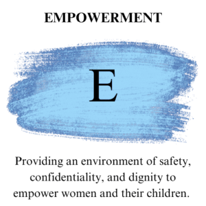 Empowerment: Providing an environment of safety, confidentiality, and dignity to empower women and their children